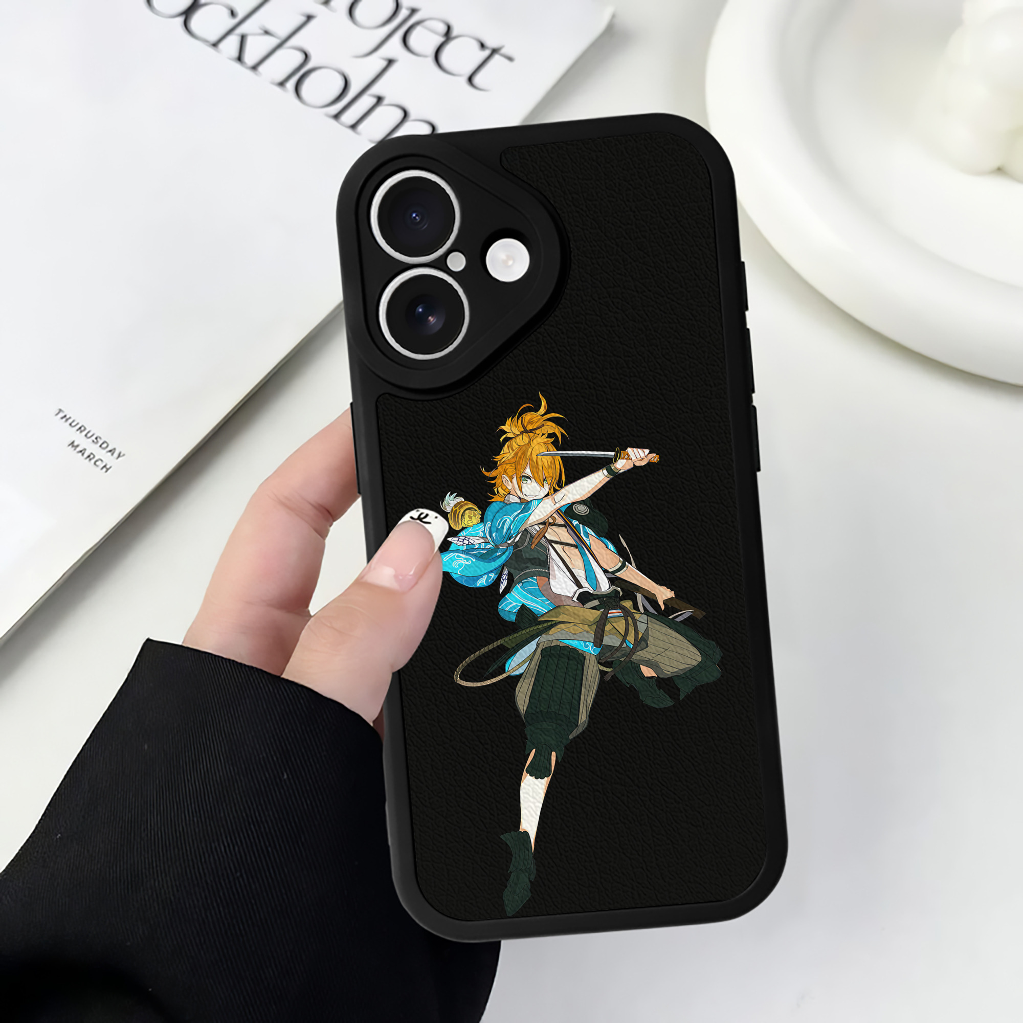（画像用） 刀剣乱舞 Touken Ranbu 【iPhone 16シリーズ対応】シリコンスマホケース（レザー調） 材質：シリコン